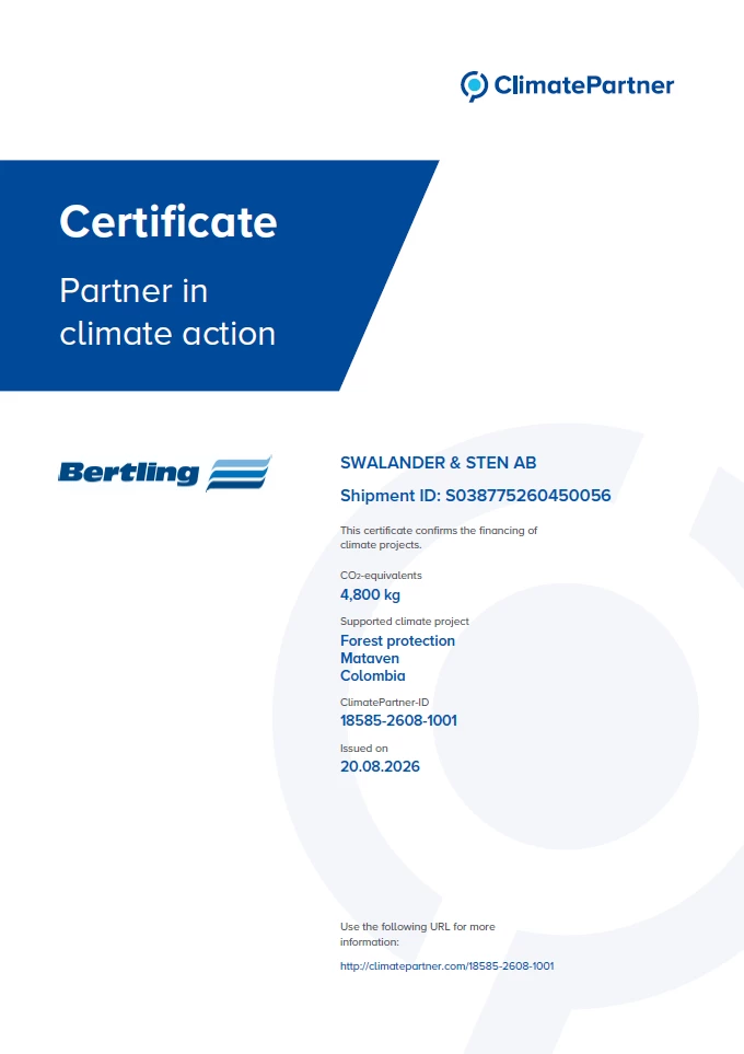 Klimatkompensation certifikat