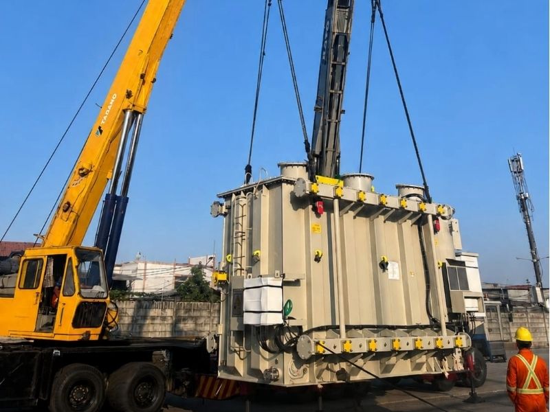 Moving a 53-Tonne Transformer Into Position